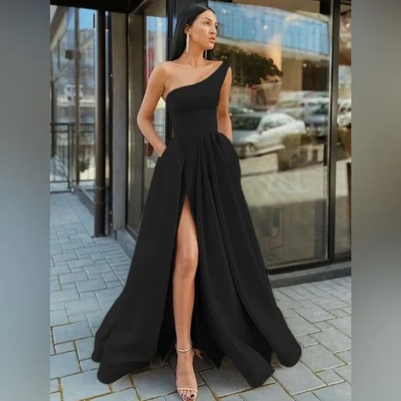 Hebeos | Dresses | Alineprincess Satin Ruffles Oneshoulder Sleeveless Floorlength Dresses | Poshmark Hebeos | Dresses | Alineprincess Satin Ruffles Oneshoulder Sleeveless Floorlength Dresses | Poshmark